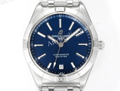 Breitling Chronomat  2824 Automatic Movement  White Steel Strap Blue  36*10mm Watch